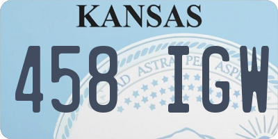 KS license plate 458IGW