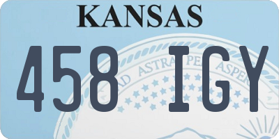 KS license plate 458IGY