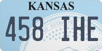 KS license plate 458IHE