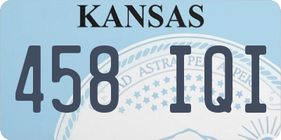 KS license plate 458IQI