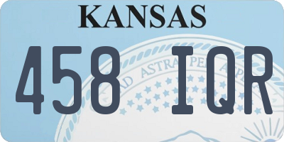 KS license plate 458IQR