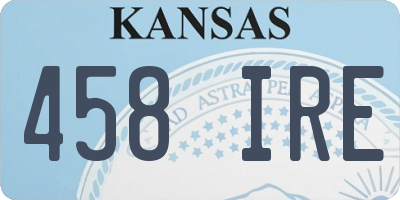 KS license plate 458IRE