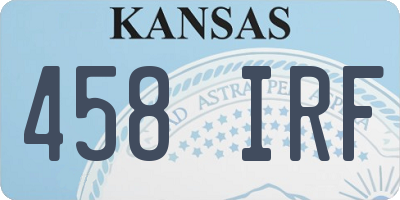 KS license plate 458IRF