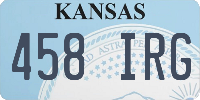KS license plate 458IRG