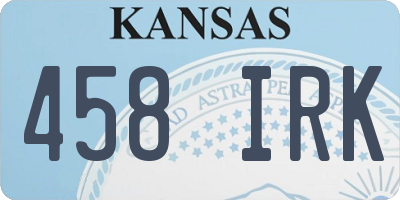KS license plate 458IRK