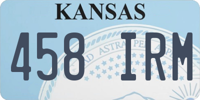 KS license plate 458IRM