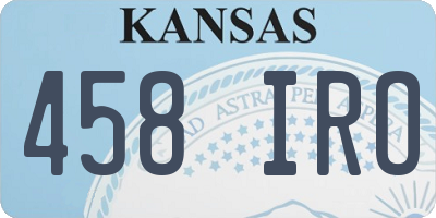 KS license plate 458IRO