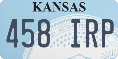 KS license plate 458IRP