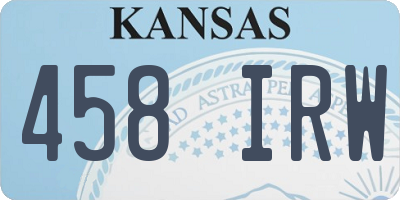 KS license plate 458IRW