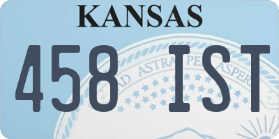 KS license plate 458IST