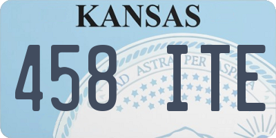 KS license plate 458ITE