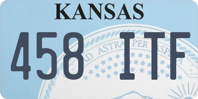 KS license plate 458ITF