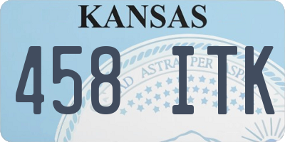 KS license plate 458ITK