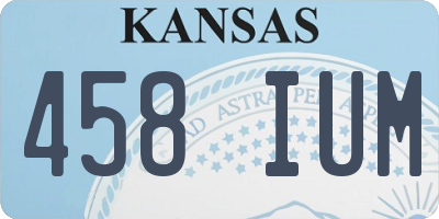 KS license plate 458IUM