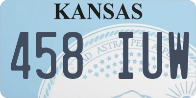 KS license plate 458IUW