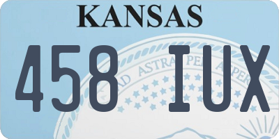 KS license plate 458IUX