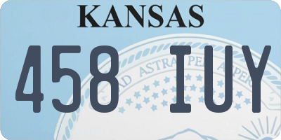 KS license plate 458IUY