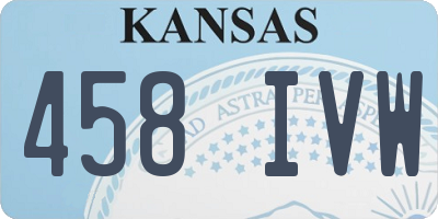 KS license plate 458IVW