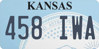 KS license plate 458IWA