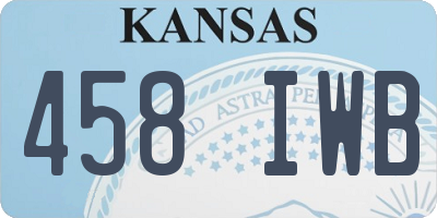 KS license plate 458IWB