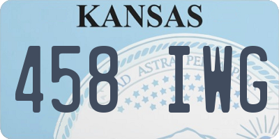 KS license plate 458IWG