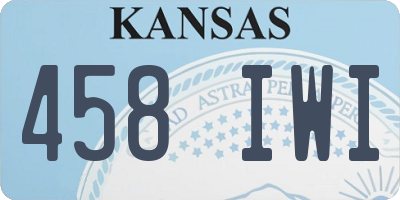 KS license plate 458IWI