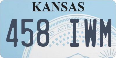 KS license plate 458IWM
