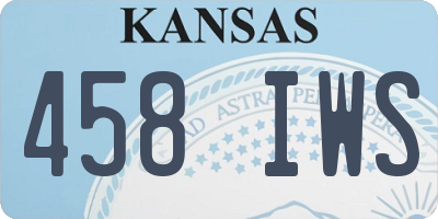 KS license plate 458IWS