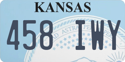 KS license plate 458IWY