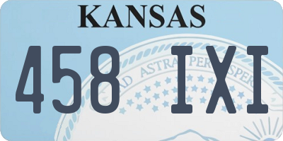 KS license plate 458IXI