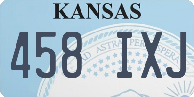 KS license plate 458IXJ