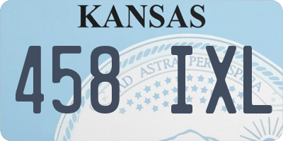 KS license plate 458IXL