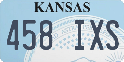 KS license plate 458IXS