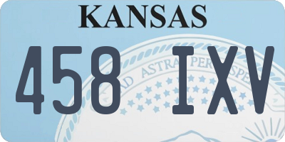 KS license plate 458IXV