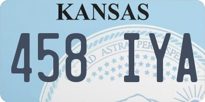 KS license plate 458IYA