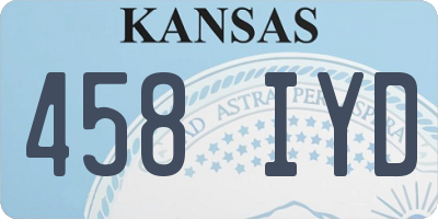 KS license plate 458IYD