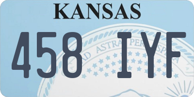 KS license plate 458IYF