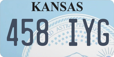 KS license plate 458IYG