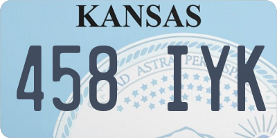 KS license plate 458IYK