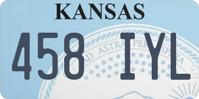 KS license plate 458IYL