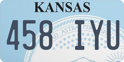 KS license plate 458IYU