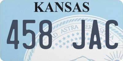 KS license plate 458JAC