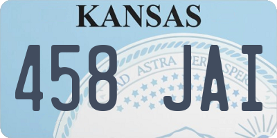 KS license plate 458JAI
