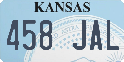 KS license plate 458JAL