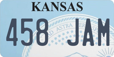 KS license plate 458JAM
