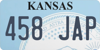 KS license plate 458JAP