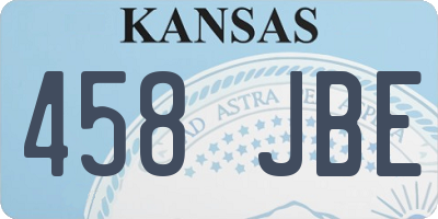 KS license plate 458JBE