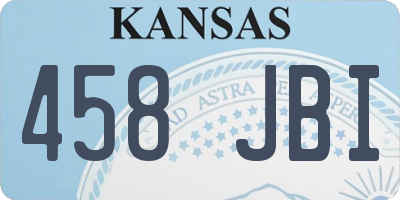 KS license plate 458JBI