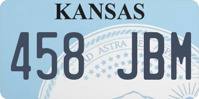 KS license plate 458JBM