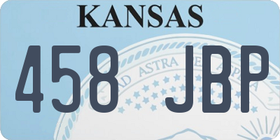 KS license plate 458JBP